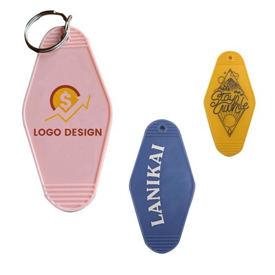 Retro Vintage Motel Keychain Full Color