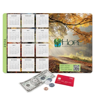 Vynex® Peel&Place® Ultra Thin Removable/Repositionable Calendar Counter Mat-10"x15"x.015"