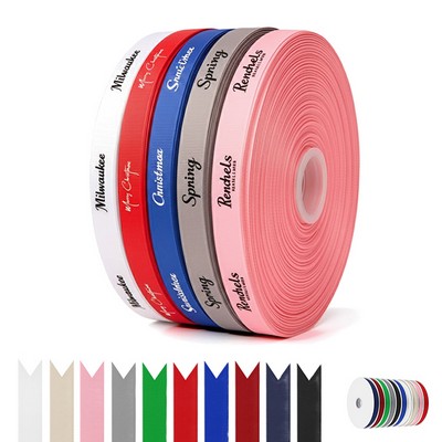 5/8" Custom Grosgrain Satin Gift Ribbon 100 Yards