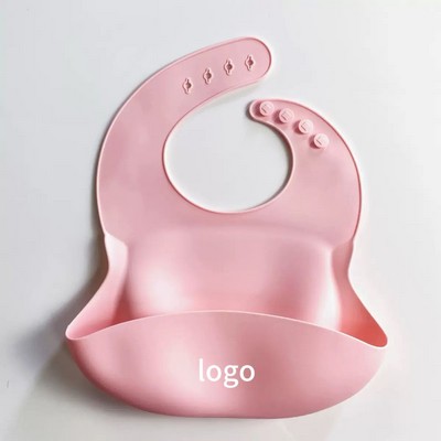 Silicone Waterproof Baby Bib With Neck Band & Food Pouch Catcher